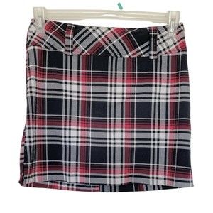 I. L. U Womens Mini Plaid Skirt Sz 7 Dark Academia School Girl Preppy University